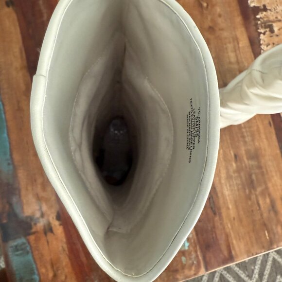 NWOT Vince Camuto Cream Leather Armonda Knee High Boots Size 5M/35 - Picture 14 of 15